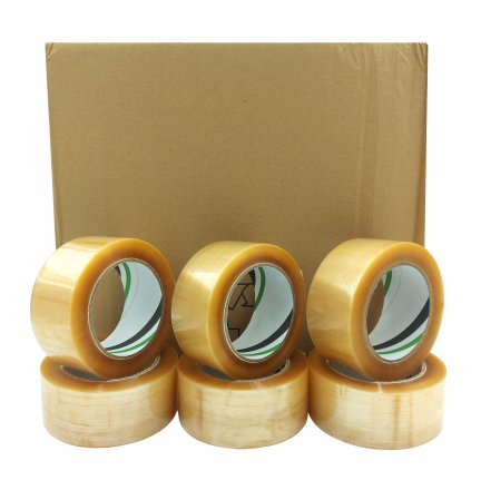 Pakketape Solvent klar 48 mm x 55 m │ Pakketeip - Emballasjetape - Transparent Clear Packing Tape - sett 36 stk.