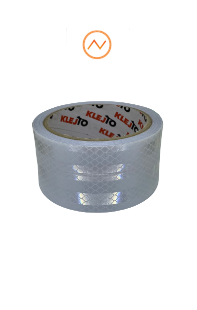Reflekterende tape prismatisk hvit 50 mm x 5 m │ Selvklebende