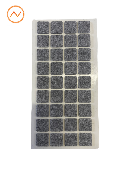 Filtputer selvklebende grå 20 mm x 20 mm │ Gulvbeskyttelse 36 stk.