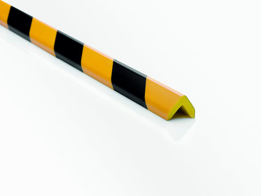 Advarsels- og beskyttelsesprofil hjørne Gul/Sort E-Type │ Edge protection PU Foam Health and Safety Yellow/Black Corner - 1 m