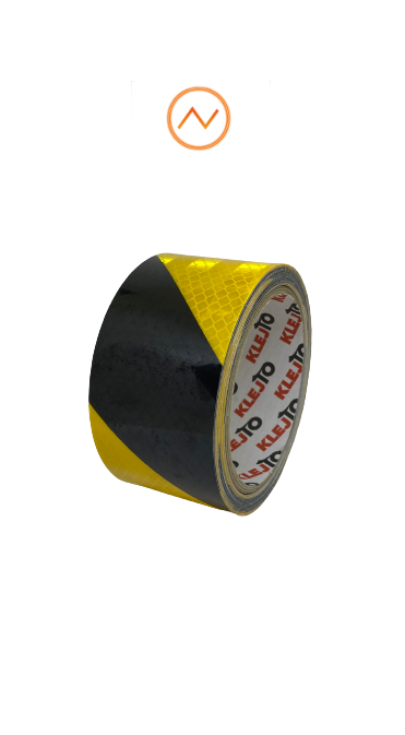 Reflekterende tape prismatisk gul-sort 50 mm x 5 m │ Selvklebende