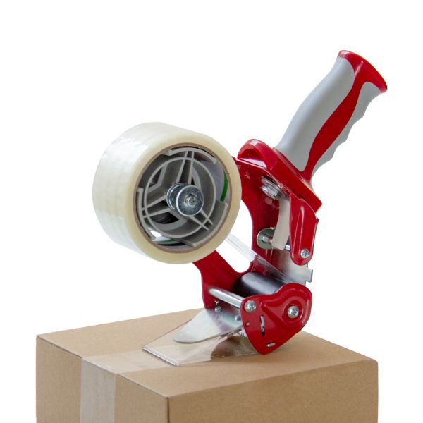 Tapedispenser Plast Rød 50 mm │  Hånddispenser - Handheld Red Tape Dispenser